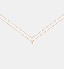 Collier double chaînes Essentielle en Plaqué Or avec diamant blanc La Garçonne Diamant