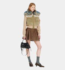 Blouson avec finitions en maille côtelée et effet peluche Diesel