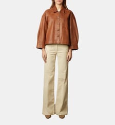 veste courte en cuir - jocya Gerard Darel