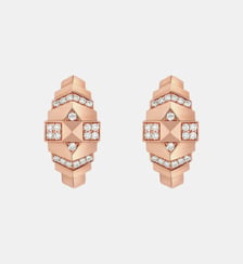Créoles Rockaway Mini Pyramide Or Rose & Diamants Statement