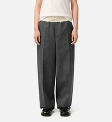 Pantalon en laine et satin taille élastiquée AMI Paris
