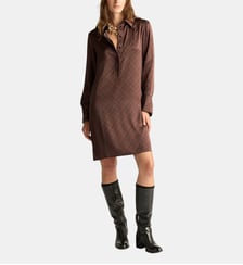 Aster dress in printed stretch satin Momonì