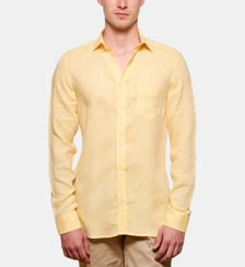 Chemise en lin jaune coupe droite Atelier Privé