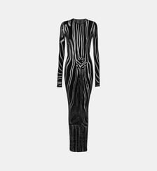 Robe longue en velours zébré Balmain