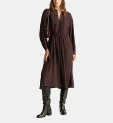 Mauve dress in acetate/silk jacquard Momonì