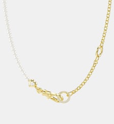 Collier Idyllia, Perle de cristal, Doré à l’or 18 carats (750/1000) Swarovski