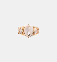Bague réglable cabochon coquillage et perles tissées ZENITH Hipanema
