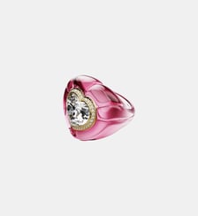 Bague cocktail Dulcis, Taille cœur, Pavé, Cœur, Rose Swarovski