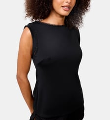 Top sans manches issu de fibres végétales Softness noir Maison Lejaby