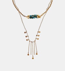 Collier multirangs chaînes assemblage de pierres et pampilles THIADEE Hipanema