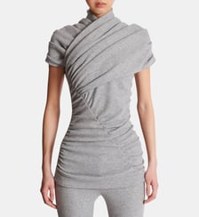 Top drapé en jersey de coton Balmain