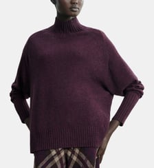 Pull col montant à côtes en cachemire  Bompard