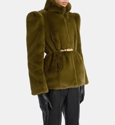 Manteau court en fausse fourrure Balmain