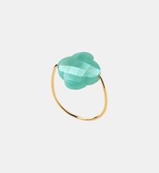 Bague or jaune trefle amazonite Morganne Bello