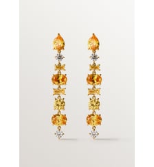 Boucles d’oreilles longues plaquées or jaune avec cristaux jaunes Aristocrazy