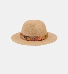 Chapeau en raphia et bandeau multicolore - BLOSSOM Pablo