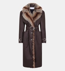 Trench avec finitions en fausse fourrure Rabanne
