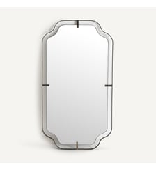 Miroir style années 30, en métal fer gun métal, hauteur 110 cm AM.PM