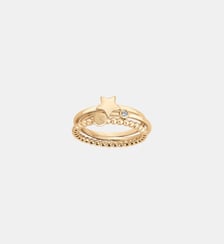 Bague perlée États d'Âme | Céleste en Plaqué Or avec diamant blanc La Garçonne Diamant