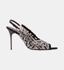 Sandales à franges en daim et strass Balmain