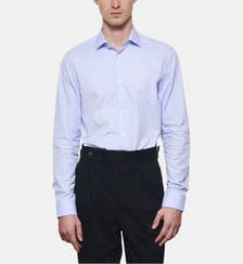 Chemise ciel à rayures blanches coupe droite Atelier Privé