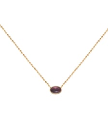 Collier doré amethyste - cab ovale Caroline Najman