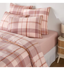 Housse de couette en coton lavé, carreaux en tissé-teint La Redoute Interieurs