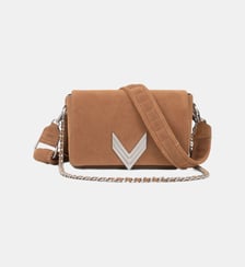 Sac 111 Staten Island en cuir de vachette velours Ikks