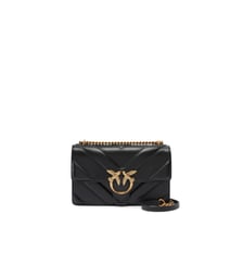 Sac bandoulière moyen love bag en cuir grainé avec motif en v et logo Pinko