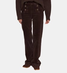 Pantalon Taille Haute Large Oxan En Velours Côtelé Maison 123