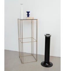 Table d'appoint en verre et métal Hanna N°1260- Produit chiné Debongout