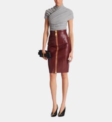 Jupe crayon en cuir d'agneau Balmain