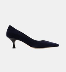 Roma - Escarpins En Cuir Chèvre Velours Marine Parallèle