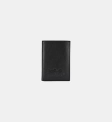 Portefeuille vertical en cuir avec logo embossé Serge Blanco