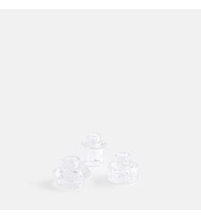 Lot de 3 bougeoirs en verre transparent texturé La Redoute Interieurs