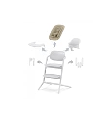 Chaise Haute évolutive Lemo 2 All White (pack 4 en 1 avec transat) Cybex