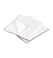 Lot de 2 serviettes de table en lin lavé, AUTOUR DU LIN Blanc Cerise