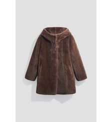 Manteau mi-long en fausse fourrure à capuche - AMY Gerard Darel