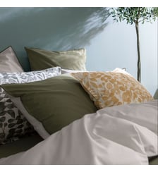 Taie d'oreiller en percale de coton lavé, DOUCEUR LAVÉE Blanc Cerise