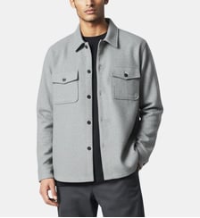 Surchemise laine melange grise coupe droite Atelier Privé