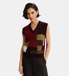 Pull sans manches patchwork Bompard