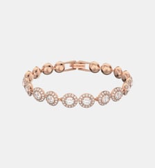 Bracelet Angelic, Coupe ronde, Blanc, Placage de ton or rosé-Blanc et rose-M Swarovski