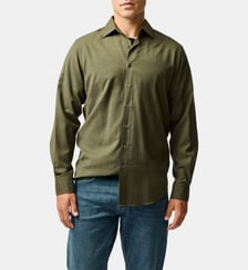 Chemise unie slim en laine mérinos ZQRX traçable manches longues Esk Valley Rodd & Gunn