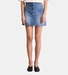 Jupe courte en denim à mors - NATIA Pablo