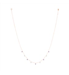 Collier Mini Rivière - Améthystes et Diamants - Or rose 750‰ La Brune & La Blonde