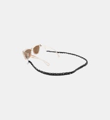 Chaîne de lunettes Lou cuir vegan noir et métal noir La Coque Française