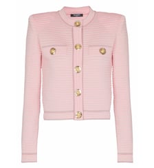 Cardigan à manches longues en maille reliefée Balmain