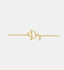 Bracelet souple L'Hirondelle en Plaqué Or avec diamant blanc La Garçonne Diamant