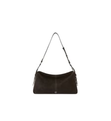 Grand sac porté épaule keeper bag en daim Pinko