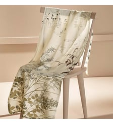 Chemin de table lin & coton lavé 150 g/m² imprimé beige Bambous parchemin Garnier Thiebaut